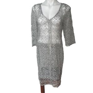 Cache Grey Lace Sequin Dress.